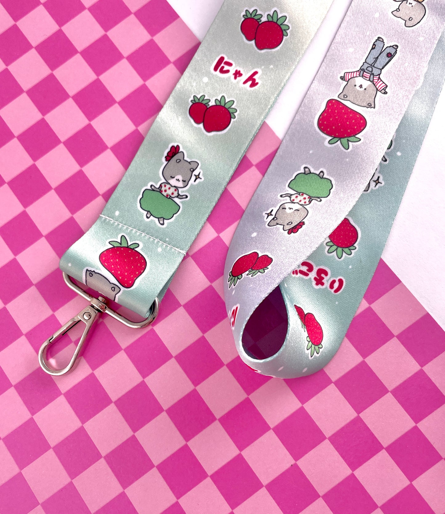 Strawberry Cat Lanyard