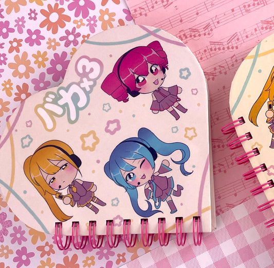 Triple Baka Heart Notebook