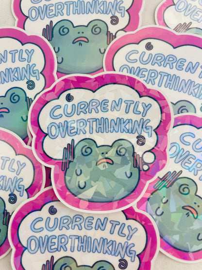 Overthinking Frog Sticker