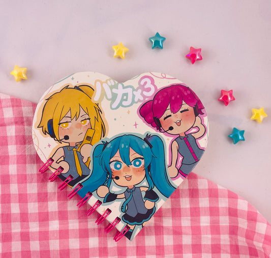 Triple Baka Heart Notebook