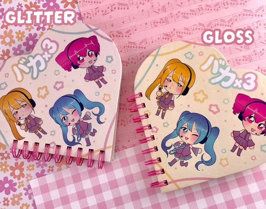 Triple Baka Heart Notebook