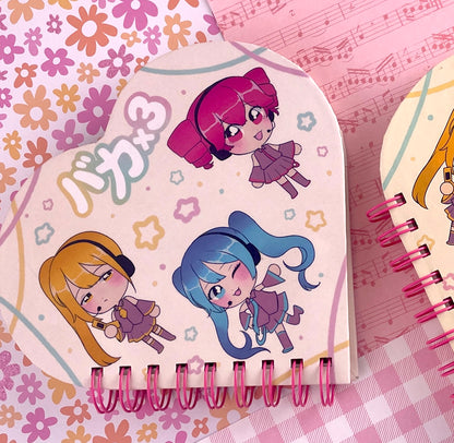 Triple Baka Heart Notebook