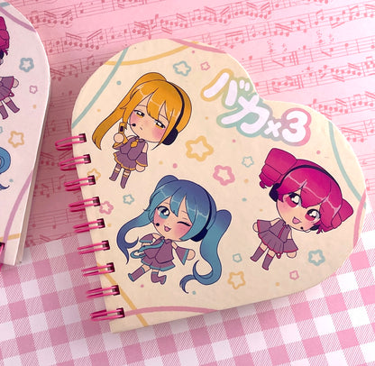 Triple Baka Heart Notebook