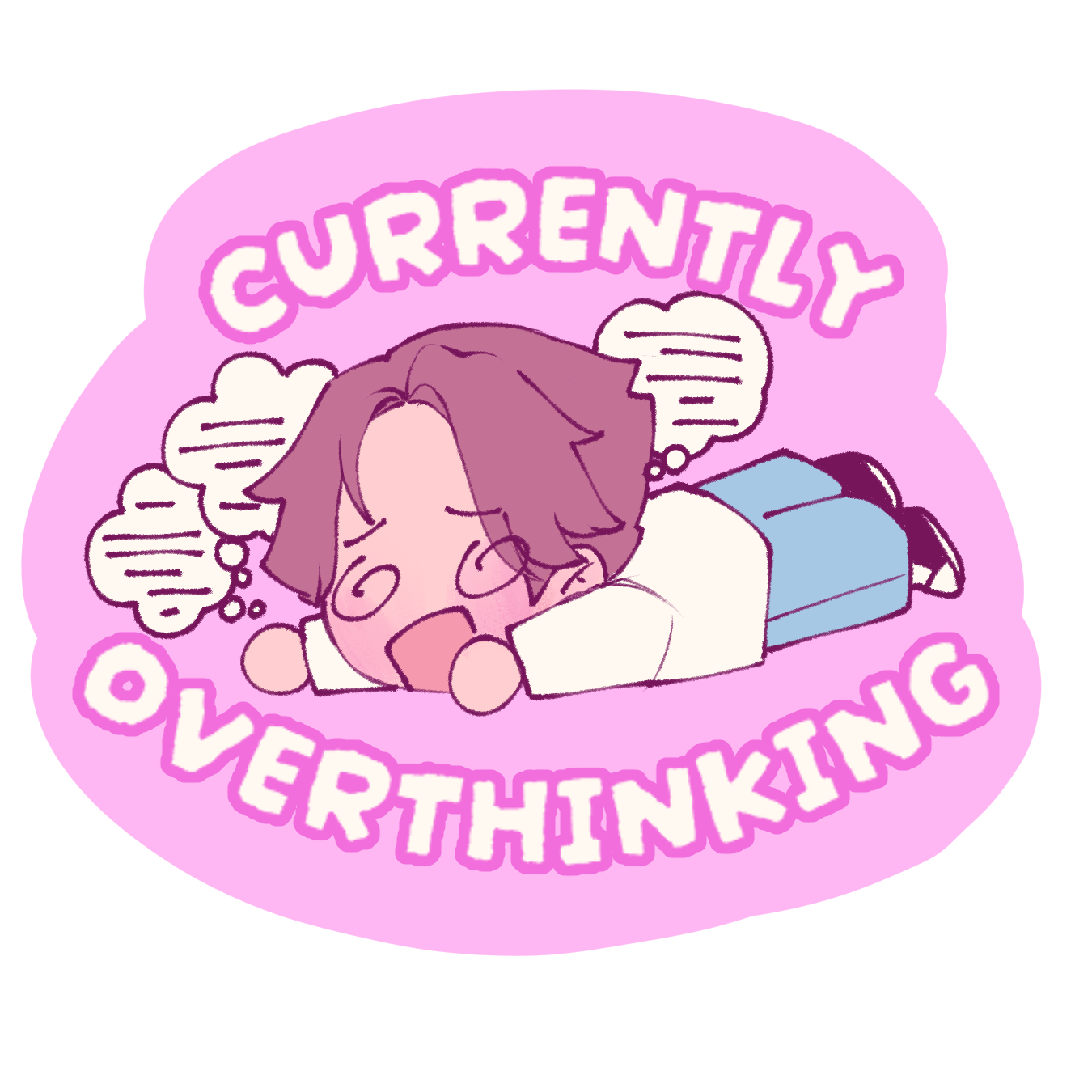 Overthinking Frog Sticker